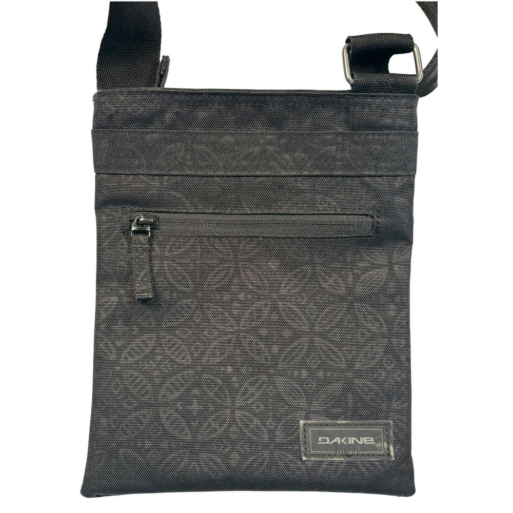 Dakine Jive Crossbody Bag Black Geometric Print Canvas Travel Purse Teal Lining